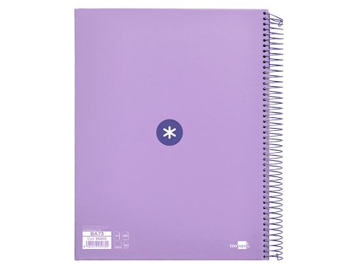 Caderno espiral din a4 antartik capa forrada 120 f 100 gr quadricula 5mm 5 bandas de cores cor lavanda ,  , 5070 , 8423473050709
